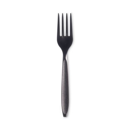 Reliance Classic Plastic Cutlery, Medium Heavyweight Fork, Black, 1,000/Carton1