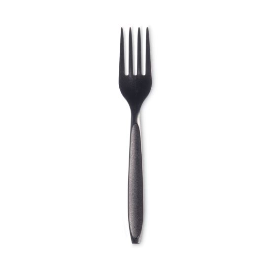 Reliance Classic Plastic Cutlery, Medium Heavyweight Fork, Black, 1,000/Carton1