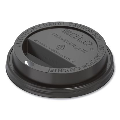 Traveler Cappuccino Style Dome Lid, Fits 10 oz Hot Cups, Plastic, Black, 1,000/Carton1