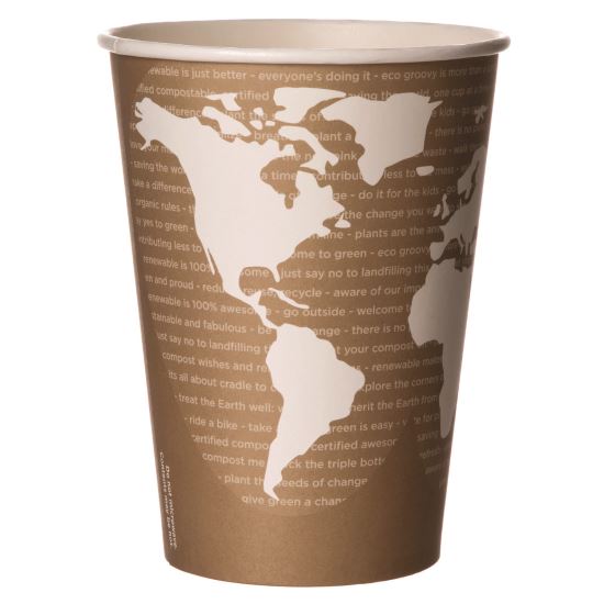 World Art Renewable and Compostable Food Container, 32 oz, 4.05" Diameter x 5.8" h, Tan, Paper, 25/Pack, 20 Packs/Carton1