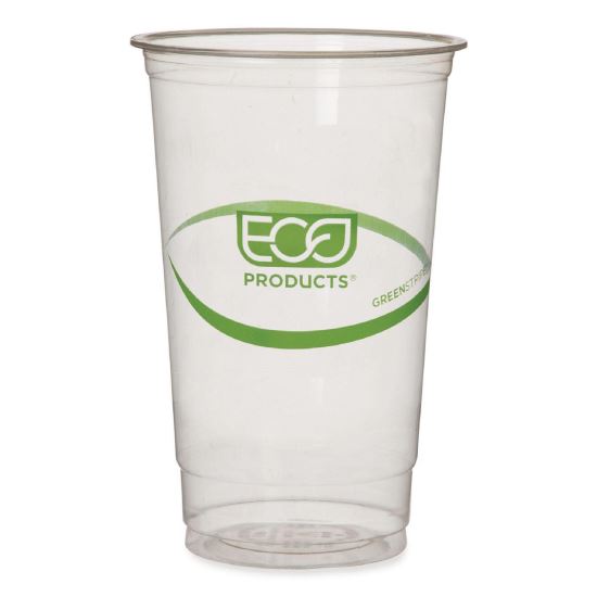 GreenStripe PLA Cold Cups, 32 oz, Plastic, Clear, 1,000/Carton1