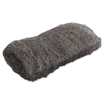 Industrial-Quality Steel Wool Hand Pads, #1 Medium, Steel Gray, 16 Pads/Sleeve, 12 Sleeves/Carton1