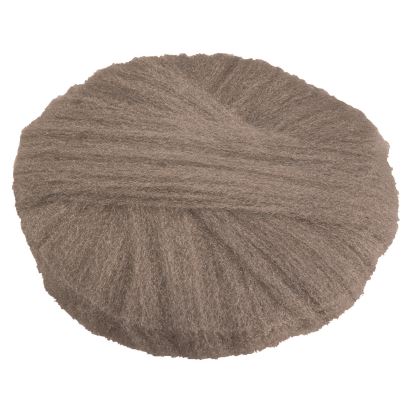 Radial Steel Wool Pads, Grade 0 (Fine): Cleaning and Polishing, 18" Diameter, Gray, 12/Carton1
