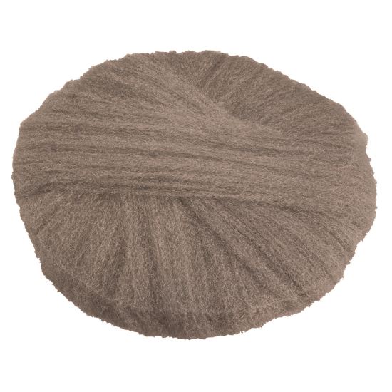 Radial Steel Wool Pads, Grade 0 (Fine): Cleaning and Polishing, 18" Diameter, Gray, 12/Carton1