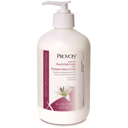 Moisturizing Hand and Body Lotion, 16 oz Pump Bottle, Fragrance-Free, 12/Carton1