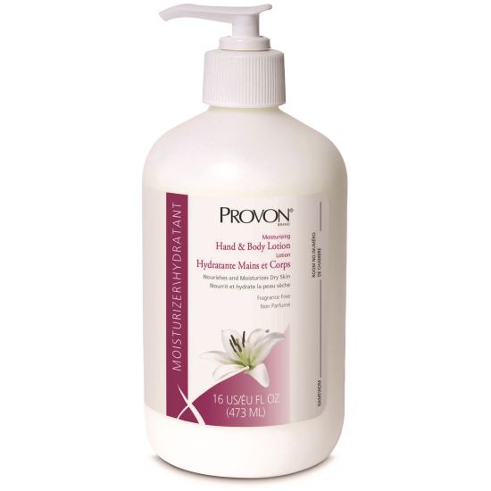 Moisturizing Hand and Body Lotion, 16 oz Pump Bottle, Fragrance-Free, 12/Carton1