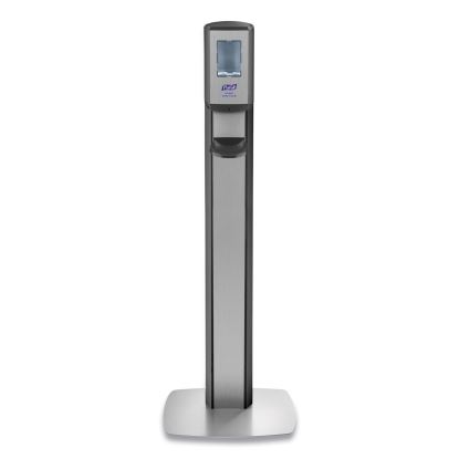 MESSENGER CS8 Silver Panel Floor Stand with Dispenser, 1,200 mL, 15.13 x 16.62 x 52.68, Graphite/Silver1