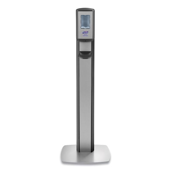 MESSENGER CS8 Silver Panel Floor Stand with Dispenser, 1,200 mL, 15.13 x 16.62 x 52.68, Graphite/Silver1
