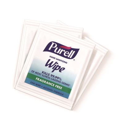 Sanitizing Hand Wipes, Individually Wrapped, 1-Ply, 4.5 x 6.5, Lemon, White, 1,800/Carton1