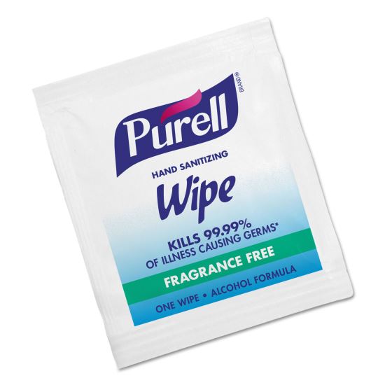 Sanitizing Hand Wipes, Individually Wrapped, 5 x 7, Unscented, White, 4,000 Wipes/Carton1
