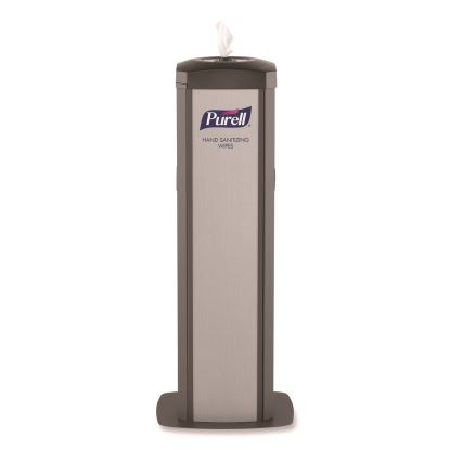 DS360 High Capacity Hand Sanitizing Wipes Station, 17 x 17.25 x 44.25, Black/Silver1
