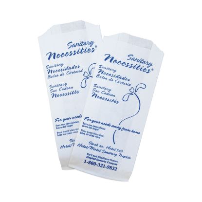Necessities Hotel Courtesy Disposal Bags, 4" x 1.75" x 9", White/Blue, 500/Carton1
