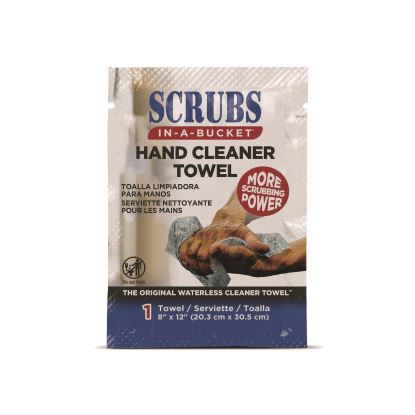 Hand Cleaner Towels, 1-Ply, 12 x 8, Citrus, Blue/White, 100 Packets/Carton1