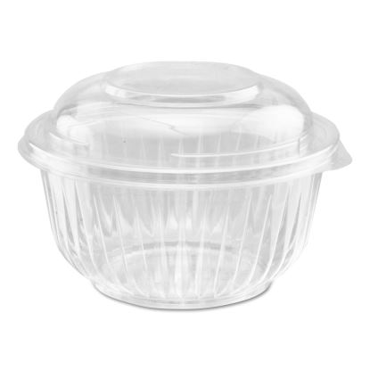 PresentaBowls Bowl/Lid Combo-Paks, 16 oz, 5.38" Diameter x 2.6" h, Clear, Plastic, 63/Pack, 4 Pack/Carton1
