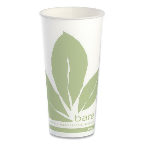 Bare Eco-Forward Paper Cold Cups, 22 oz, Green/White, 50/Sleeve, 20 Sleeves/Carton1