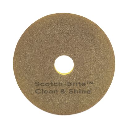 Clean and Shine Pad, 15" Diameter, Brown, 5/Carton1