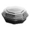 OctaView Hinged-Lid Hot Food Containers, 7.47 x 7.94 x 3.11, Black/Clear, Plastic, 100/Carton1
