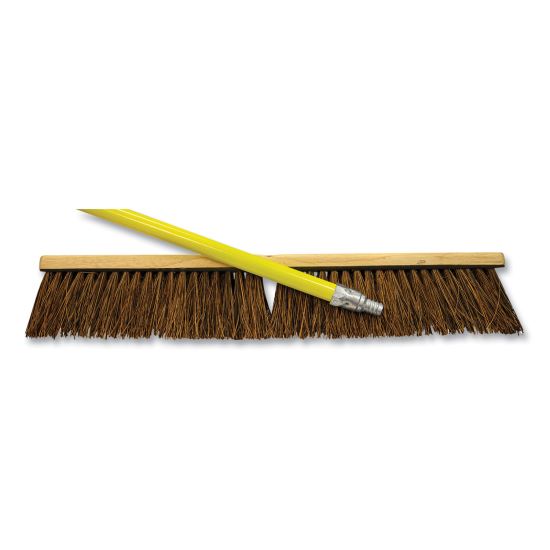 Palmyra Push Broom Kit, 24 x 64, Metal Handle, Yellow/Brown1