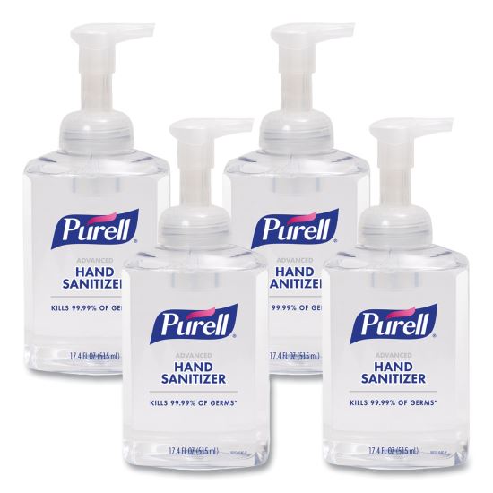 Advanced Hand Sanitizer Foam, 515 mL, Pump Bottle, Clean Scent, 4/Carton1