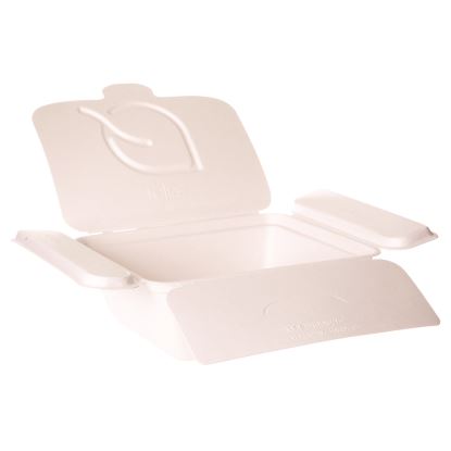Vanguard Folia Renewable and Compostable Take-Out Container, 3 Compartments, 35 oz, 5.8 x 6.9 x 2.5, White, Sugarcane, 300/CT1