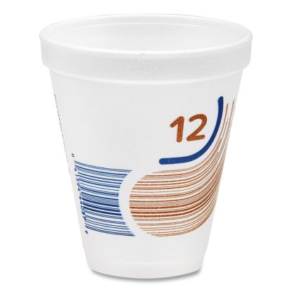 Breeze Hot/Cold Insulated Foam Drinking Cups, 12 oz, Brown/White/Blue, 1,000/Carton1