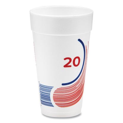 Breeze Hot/Cold Insulated Foam Drinking Cups, 20 oz, Red/White/Blue, 500/Carton1