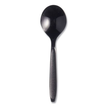 Reliance Mediumweight Cutlery, Soup Spoon, Plastic, Black, 1,000/Carton1