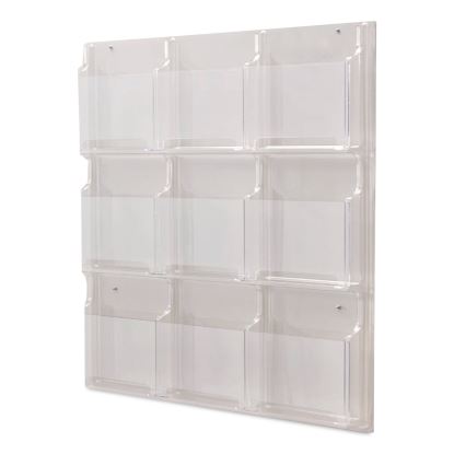 Clear2c Magazine Rack, 9 Pockets, 29 x 3 x 36, Clear1