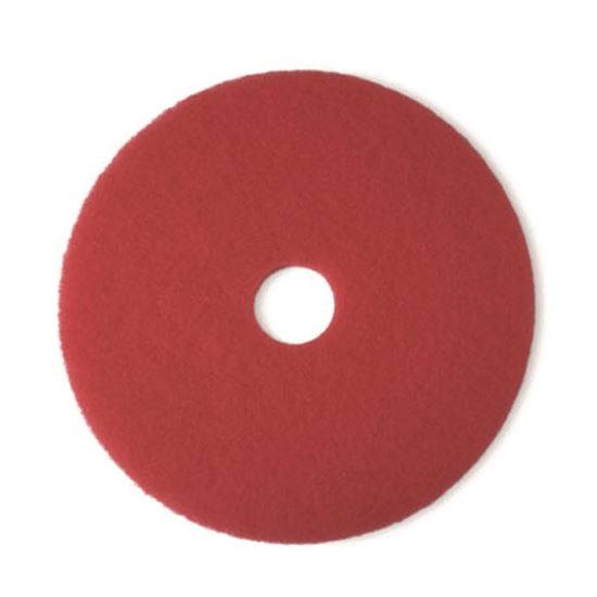 Low-Speed Buffer 5100 Floor Pads, 15" Diameter, Red, 5/Carton1