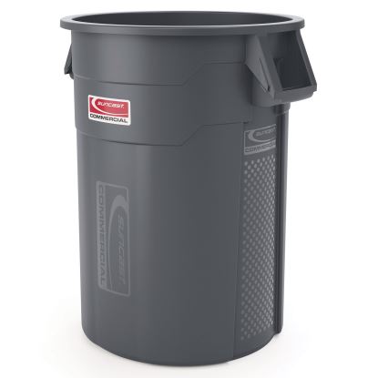 Utility Trash Can, 56.9 gal, Plastic, Gray1