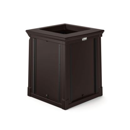 Resin Customizable Garbage Can with Open Lid, 34.4 gal, Plastic, Java1