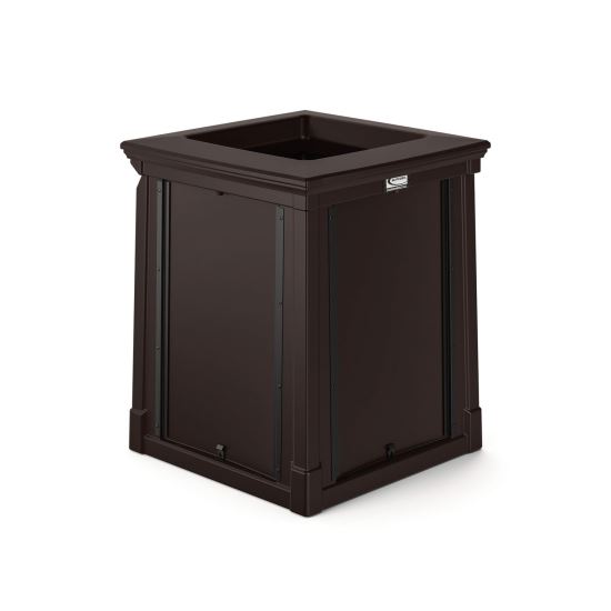 Resin Customizable Garbage Can with Open Lid, 34.4 gal, Plastic, Java1