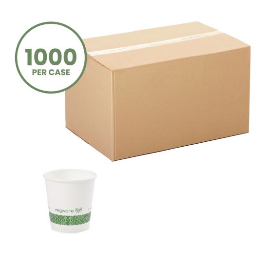 62-Series Compostable Hot Cups, 4 oz, Paper, White, 1,000/Carton1