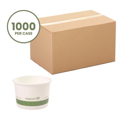 Soup Containers, 8 oz, 3.5" Diameter x 2.4" h, White/Green, Paper, 1,000/Carton1