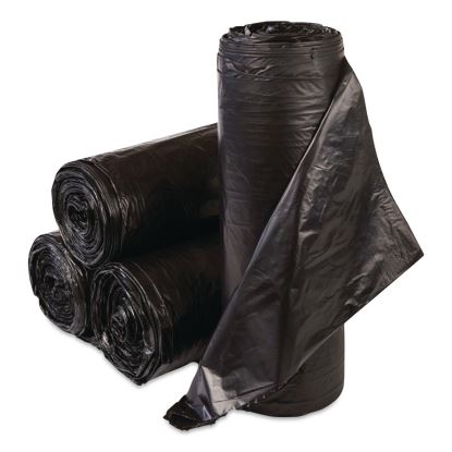 Low-Density Commercial Can Liners, 30 gal, 0.58 mil, 30" x 36", Black, Interleaved Roll, 25 Bags/Roll, 10 Rolls/Carton1