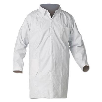 A40 Liquid and Particle Protection Lab Coats, Medium, White, 30/Carton1