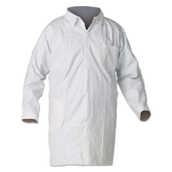 A40 Liquid and Particle Protection Lab Coats, Medium, White, 30/Carton1