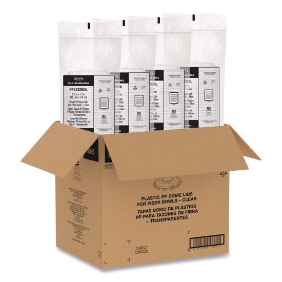 Dome Covers and Lids, For 24 oz to 32 oz Containers, 8.28" Diameter x 1.16"h, Clear, 300/Carton1