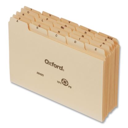 A-Z Index Card Dividers, Pre-Printed, 1/5-Cut Top Tab, For 4 x 6 Cards, Manila, 25/Set1