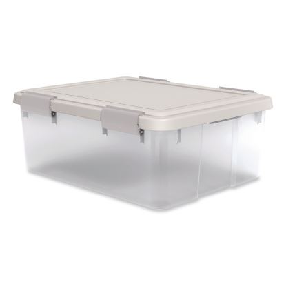 WeatherPro Latching Lid Storage Bin, 30.6 qt, 15.75 x 19.68 x 7.75, Clear1