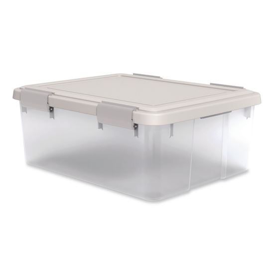 WeatherPro Latching Lid Storage Bin, 30.6 qt, 15.75 x 19.68 x 7.75, Clear1