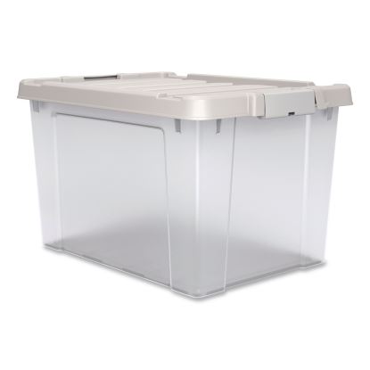 Latching Lid Storage Bin, 20 qt, 11.62 x 18.12 x 10.37, Clear1