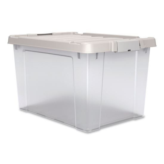 Latching Lid Storage Bin, 20 qt, 11.62 x 18.12 x 10.37, Clear1