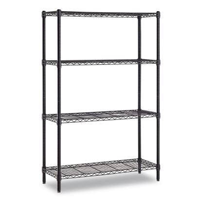4-Shelf Wire Shelving Unit, 36w x 14d x 54h, Black1