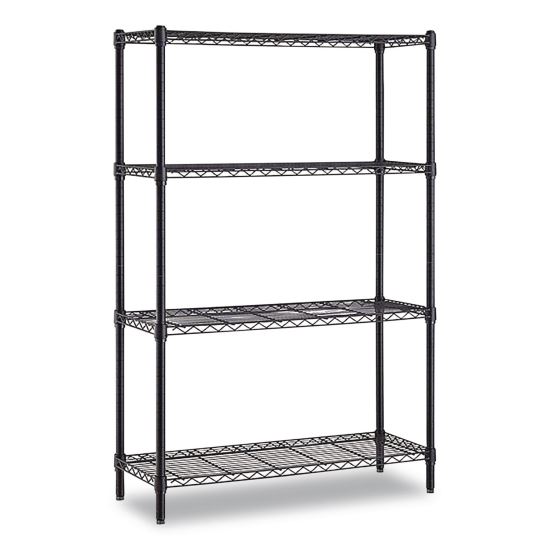 4-Shelf Wire Shelving Unit, 36w x 14d x 54h, Black1