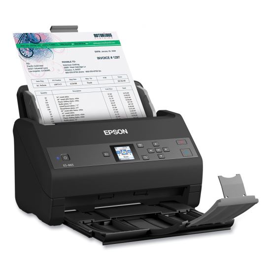 WorkForce ES-865 Color Duplex Document Scanner, 600 dpi Optical Resolution, 100-Sheet Duplex Auto Document Feeder1