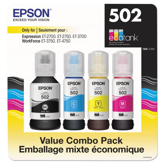 T5021-4-SVH (502) Ink, 7,500/6,000 Page-Yield, Black/Cyan/Magenta/Yellow1