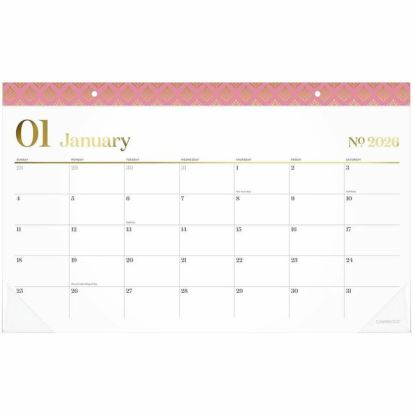 Cambridge WorkStyle 2026 Monthly Desk Pad Calendar, Green, Compact, 17 3/4" x 11" 1