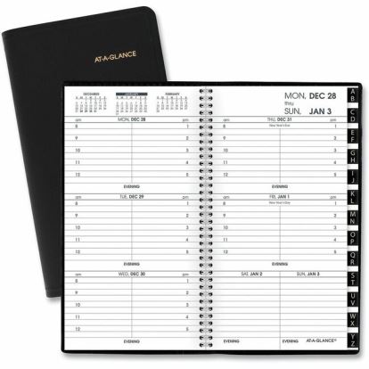 At-A-Glance 2024 Refillable Weekly Appointment Book Planner, Black, Pocket, 3 1/4" x 6 1/4" 1