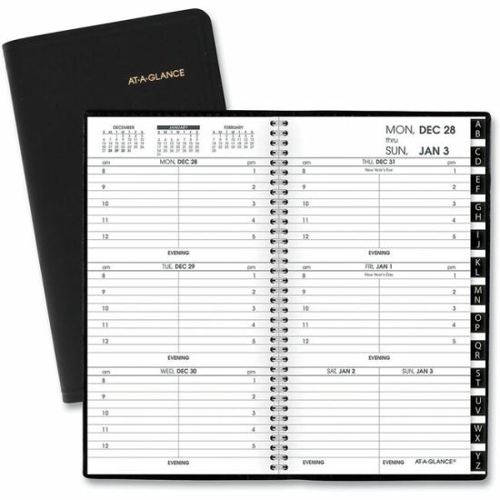 At-A-Glance 2024 Refillable Weekly Appointment Book Planner, Black, Pocket, 3 1/4" x 6 1/4" 1